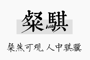 粲骐名字的寓意及含义