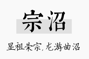 宗沼名字的寓意及含义