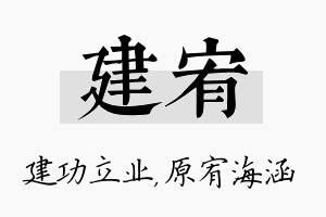 建宥名字的寓意及含义