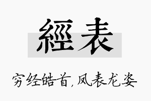 经表名字的寓意及含义