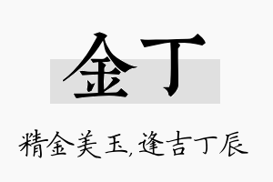 金丁名字的寓意及含义