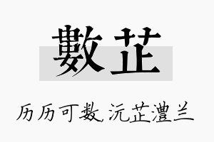 数芷名字的寓意及含义