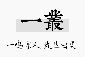 一丛名字的寓意及含义