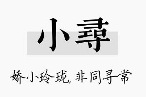 小寻名字的寓意及含义