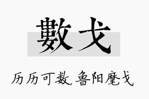 数戈名字的寓意及含义