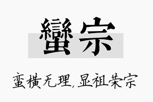 蛮宗名字的寓意及含义