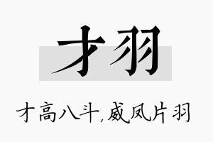 才羽名字的寓意及含义