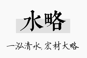 水略名字的寓意及含义