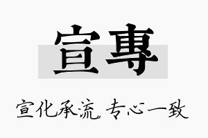 宣专名字的寓意及含义