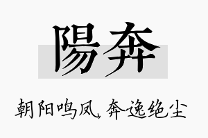 阳奔名字的寓意及含义