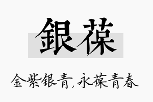 银葆名字的寓意及含义