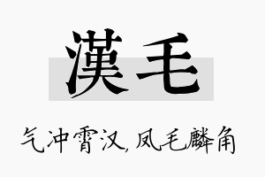 汉毛名字的寓意及含义