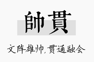 帅贯名字的寓意及含义