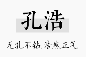 孔浩名字的寓意及含义