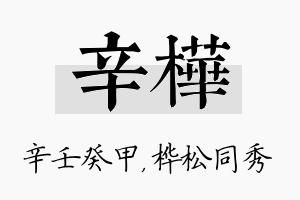 辛桦名字的寓意及含义