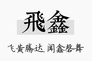 飞鑫名字的寓意及含义