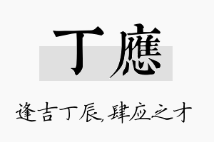 丁应名字的寓意及含义