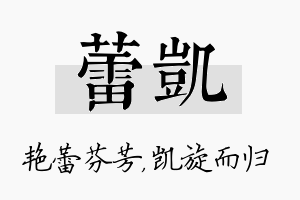 蕾凯名字的寓意及含义