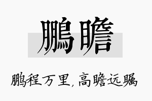 鹏瞻名字的寓意及含义