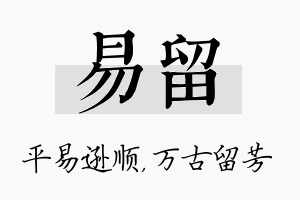 易留名字的寓意及含义