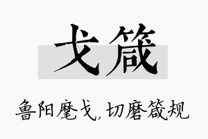 戈箴名字的寓意及含义