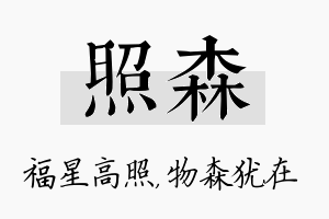 照森名字的寓意及含义