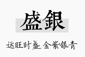 盛银名字的寓意及含义