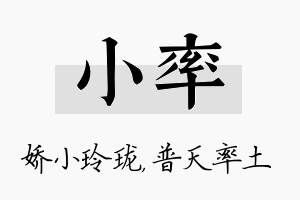 小率名字的寓意及含义