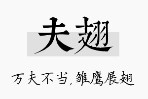 夫翅名字的寓意及含义