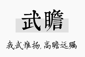 武瞻名字的寓意及含义