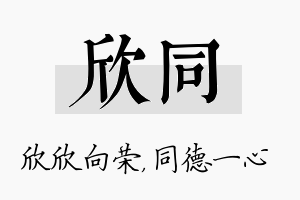 欣同名字的寓意及含义