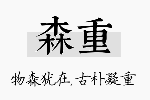 森重名字的寓意及含义