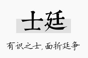 士廷名字的寓意及含义