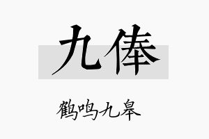 九俸名字的寓意及含义