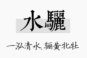 水骊名字的寓意及含义