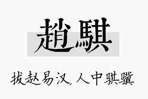 赵骐名字的寓意及含义