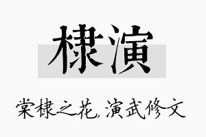 棣演名字的寓意及含义