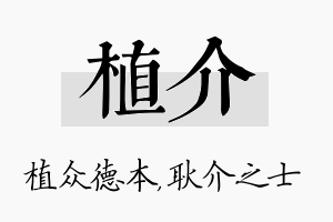 植介名字的寓意及含义