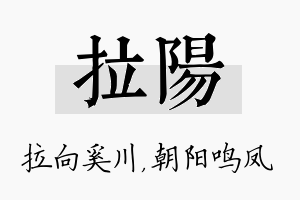 拉阳名字的寓意及含义