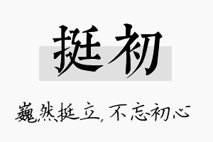 挺初名字的寓意及含义