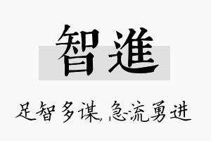 智进名字的寓意及含义