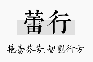 蕾行名字的寓意及含义