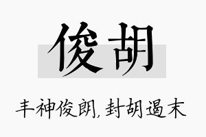 俊胡名字的寓意及含义