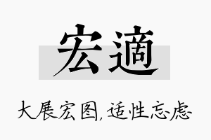 宏适名字的寓意及含义