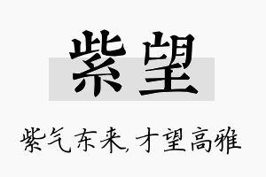 紫望名字的寓意及含义