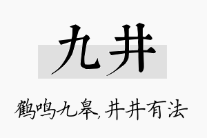 九井名字的寓意及含义