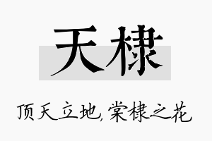 天棣名字的寓意及含义