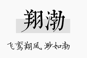 翔渤名字的寓意及含义