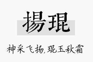 扬琨名字的寓意及含义