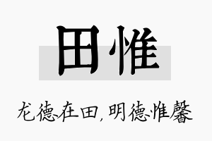 田惟名字的寓意及含义